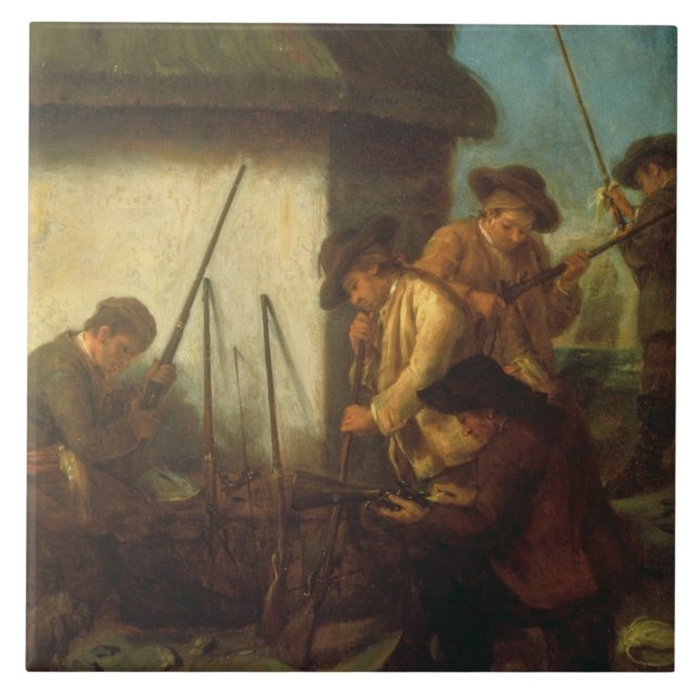 Preparing the Guns (oil on canvas) Tile (Front)