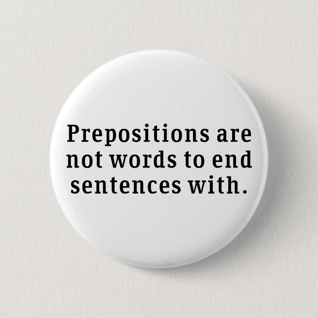 Prepositions 2 Inch Round Button (Front)