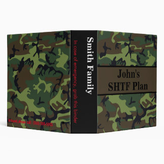 Prepper's Camouflage SHTF Emergency Preparedness Binder