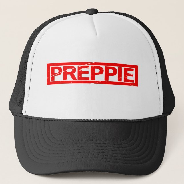 Preppie Stamp Trucker Hat (Front)