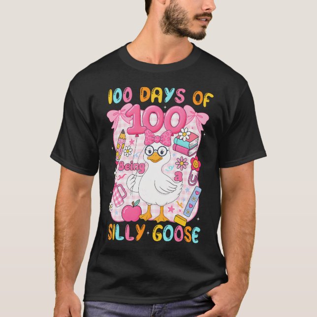 Preppy 100 Days Of Being A Silly Goose 100Th Day S T-Shirt (Front)
