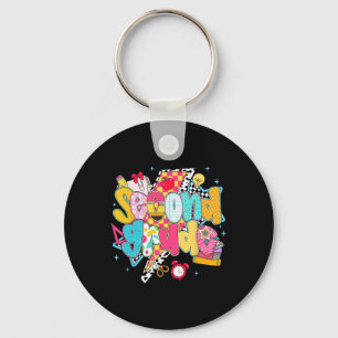 Preppy 2nd Grade Dream Team Back To School Teacher Keychain