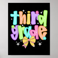 Preppy 3rd Grade Teacher Team Bow Back To School G