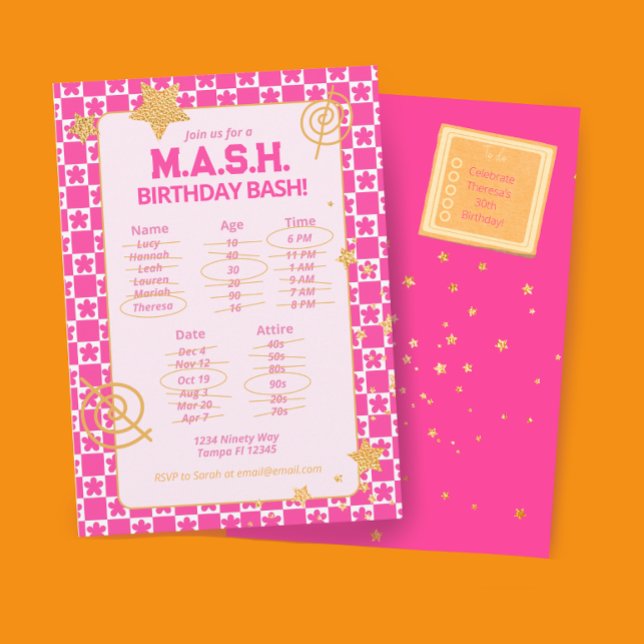 Preppy 90s Throwback Birthday Party Invitation (Creator Uploaded)