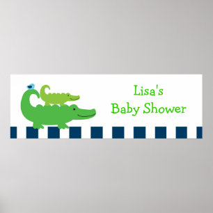Preppy Alligator Personalized Banner Sign