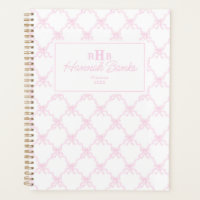 Préppy Aquarelle Bows Trellis Monogramme