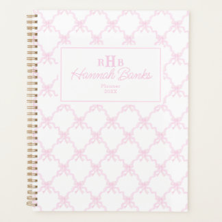 Préppy Aquarelle Bows Trellis Monogramme