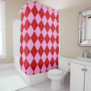 Preppy Argyle Tartan Diamond Plaid Red Pink