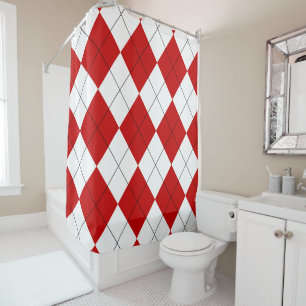 Preppy Argyle Tartan Diamond Plaid Red White