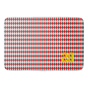Preppy Argyle Team Spirit Sports NUMBER Kids Fun Bath Mat
