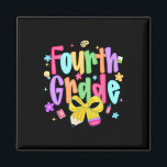 Preppy Back To School 4th Grade Coquette Bow Girls Magnet<br><div class="desc">Preppy Back To School 4th Grade Coquette Bow Girls Kids</div>