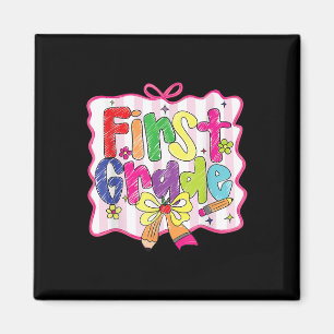 Preppy Back To School Coquette First Grade Girly C Magnet
