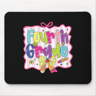 Preppy Back To School Coquette Fourth Grade Girly  Mouse Pad
