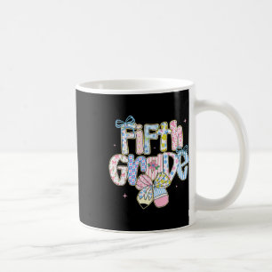 Preppy Back To School Floral 5th Grade Coquette Gi Coffee Mug