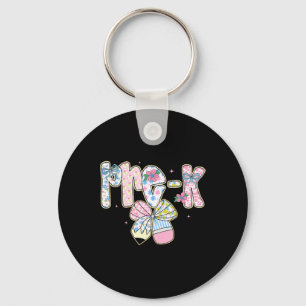 Preppy Back To School Floral Pre-k Cute Coquette G Keychain