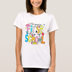 Preppy Back To School Happy First Day Of School Re T-Shirt