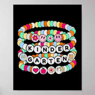 Preppy Back To School Kindergarten Bracelet Teache Poster