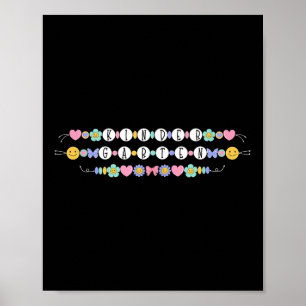 Preppy Back To School Kindergarten Bracelet Teache Poster