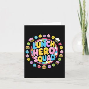 Preppy Back To School Lunch Lady Squad Lunch Hero  Card