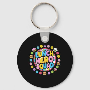 Preppy Back To School Lunch Lady Squad Lunch Hero  Keychain