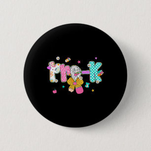 Preppy Back To School Pre-k Cute Coquette Bow Girl 2 Inch Round Button