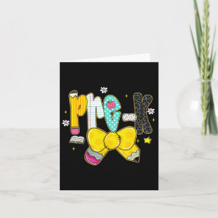 Preppy Back To School Pre-k Cute Coquette Bow Girl Card