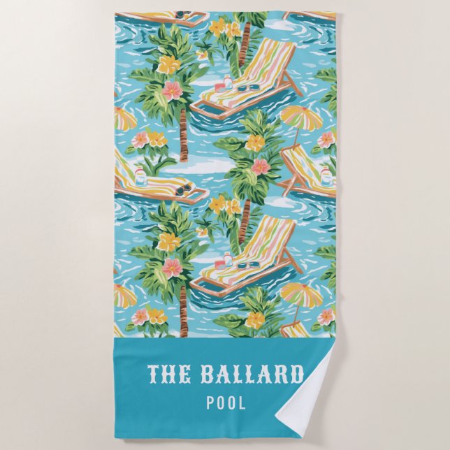 Preppy Beach Lounger | Pool Beach Towel (Front)