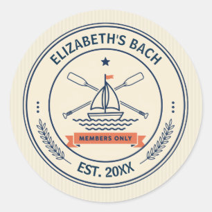 Preppy Beach Social Club Bachelorette Party Classic Round Sticker