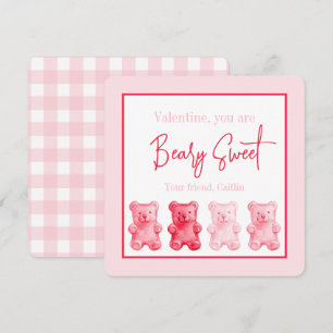 Preppy Beary Sweet Gummy Bear Valentine Card