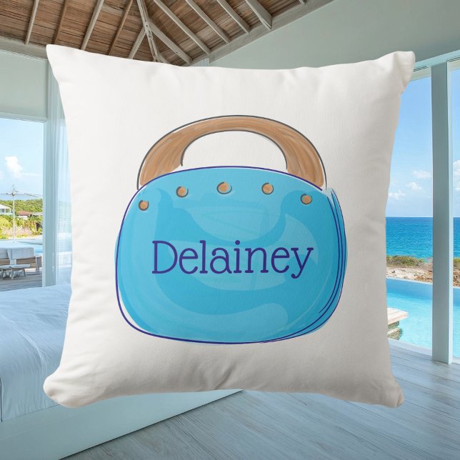 Preppy Bermuda Bag Personalized Throw Pillow (Creator Uploaded)