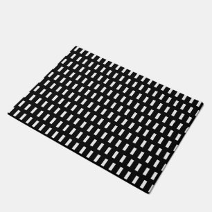  Preppy Black and White  Geometric Pattern Doormat