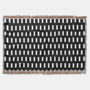 Preppy Black and White Geometric Pattern Throw Blanket