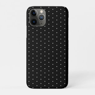  Preppy Black and White Tiny Polka Dots Pattern iPhone 11 Pro Case