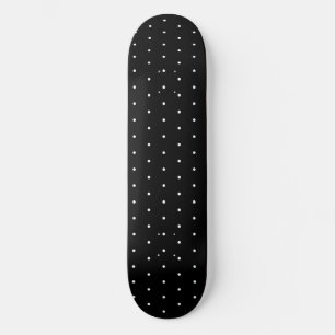 Preppy Black and White Tiny Polka Dots Pattern Skateboard
