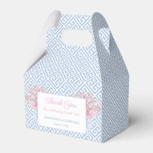 Preppy Blue And Pink Chinoiserie Chic Wedding Favor Box