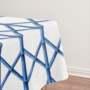 Preppy Blue Bamboo Trellis Elegant Chinoiserie Tablecloth