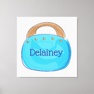 Preppy Blue Bermuda Bag Personalized / Wall Canvas Print