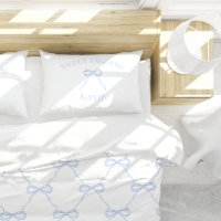 Preppy Blue Bow Sweet Dreams