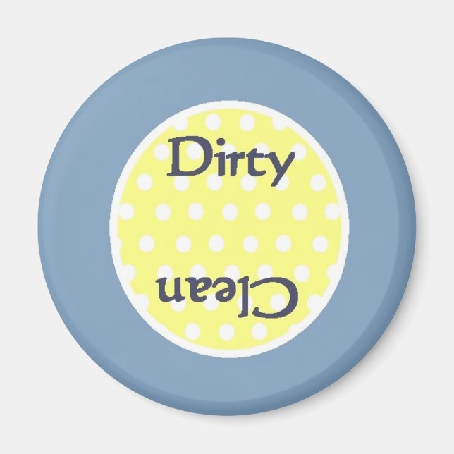 Preppy Blue Clean Dirty Dishwasher Magnet (Front)