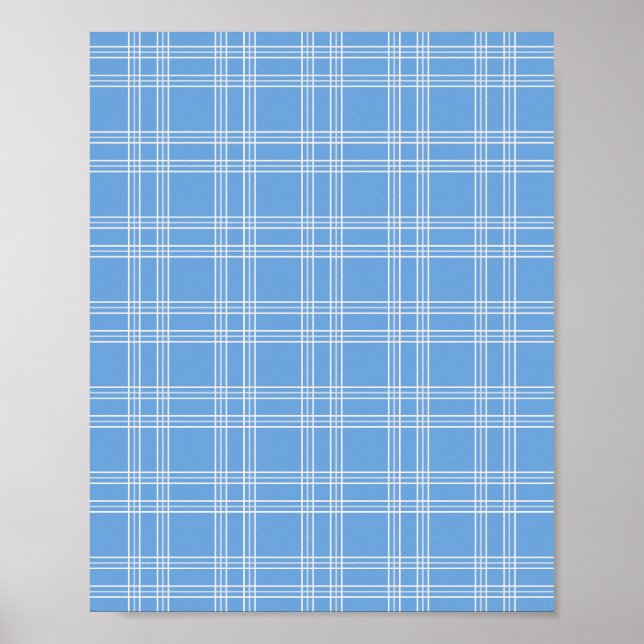 Preppy Blue Gingham Poster (Front)
