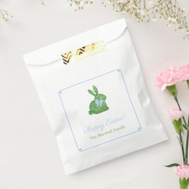 Preppy Blue Green Easter Bunny Baby Shower Party Favour Bag (Sealed)