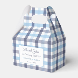 Preppy Blue Plaid Boy Baby Shower Party Favor Box