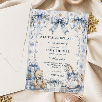 Preppy Blue Snowflake Baby Shower