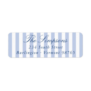 Preppy Blue Stripe Return Address