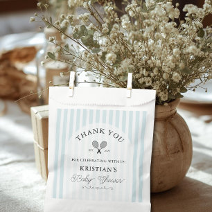 Preppy Blue Tennis Chic Baby Shower Thank You Favour Bag