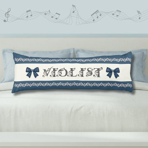 Preppy Blue Viola Decor Music Room Body Pillow