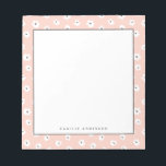 Preppy Blush Floral Dots Pattern Personalized Notepad<br><div class="desc">Customizable blush pink floral notepad. It features a preppy floral pattern. Personalize by adding names and other details This pink floral notepad is perfect as a gift.</div>