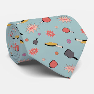 Preppy Bold Pickleball! Colourful Pattern in Blue Tie
