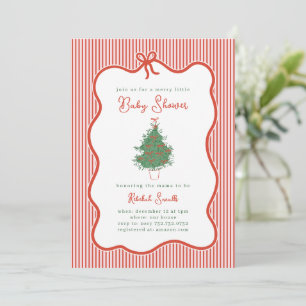 Preppy Bow Merry Little Baby Shower Invite