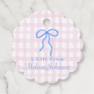 Preppy Bow Personalized Tags